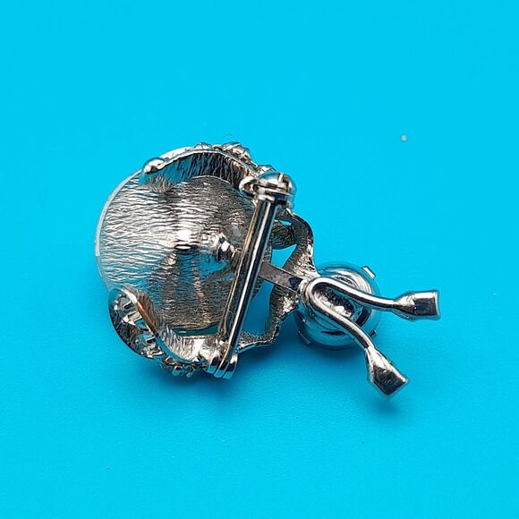 Vintage Bug Insect Rhinestone Brooch Pin, Aurora Borealis, Silver Tone - Picture 4 of 9